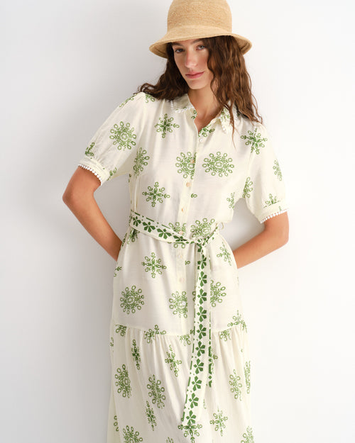 Vestido largo camisero Selene Hover