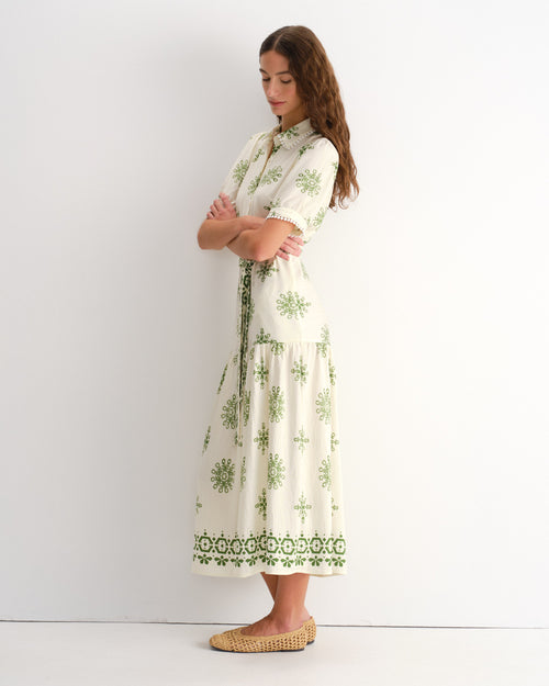 Vestido largo camisero Selene Hover