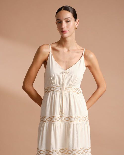 Vestido largo de tirantes Cuarzo Hover