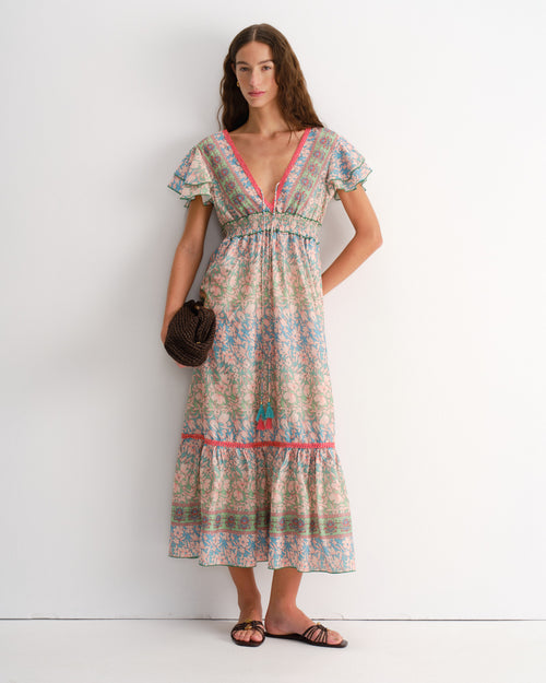 Vestido largo con manga doble Rubian