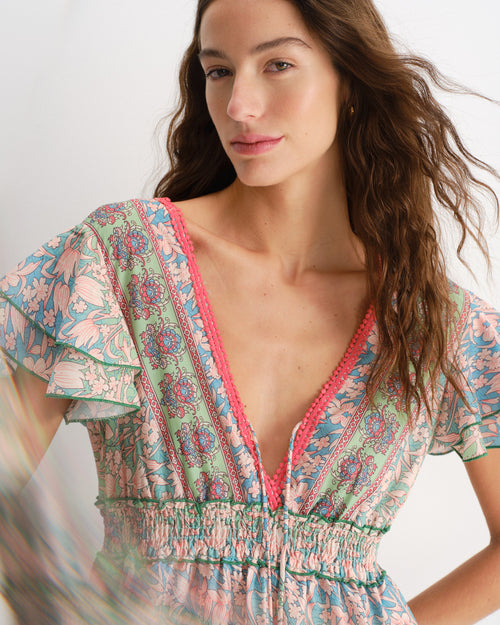 Vestido largo con manga doble Rubian Hover