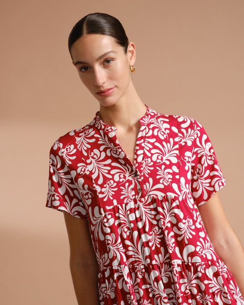 Vestido corto estampado damasco Kika/OL Hover