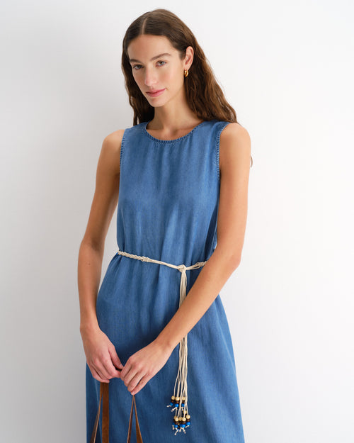 Vestido largo color denim Marais Hover