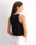 Blusa bordada en contraste Bella