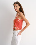 Blusa bordada en contraste Bella