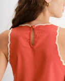 Blusa bordada en contraste Bella