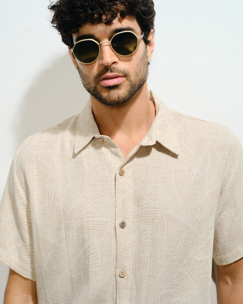 Camisa lino Jacquard Jhon Hover