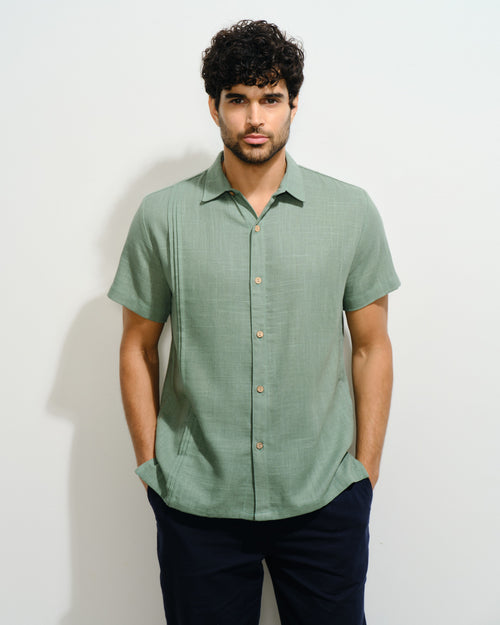 Camisa de Lino con alforza Lorenzo