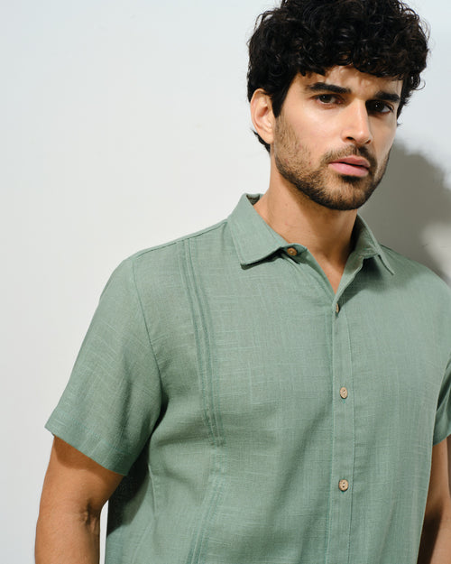 Camisa de Lino con alforza Lorenzo Hover