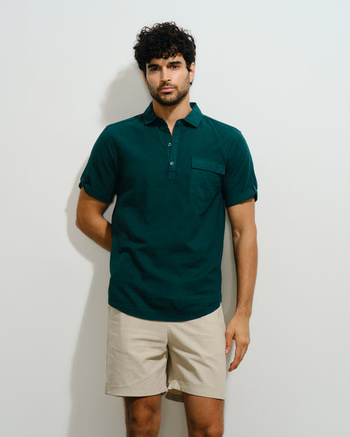 Camisa manga corta con Lino Max