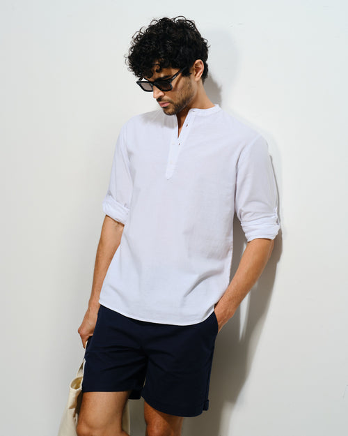 Camisa con lino manga larga Gio Hover