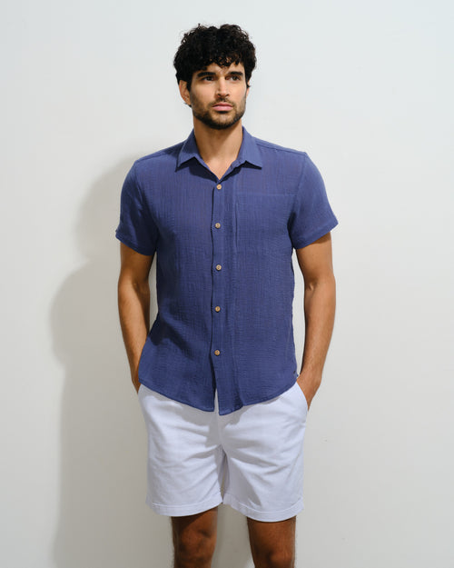 Camisa manga corta algodon manta Amin