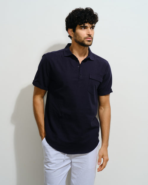 Camisa manga corta con Lino Max