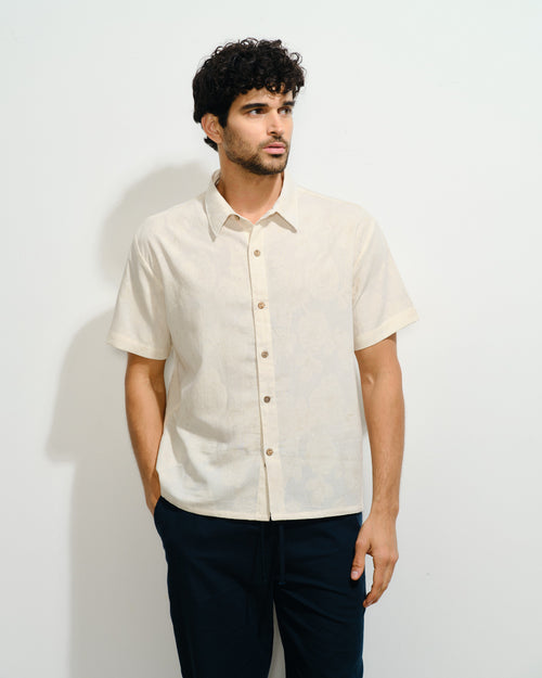 Camisa lino Jacquard Jhon Hover