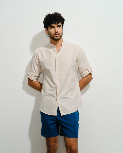 Camisa con lino manga Vito