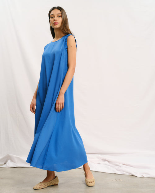 Maxi vestido fluido con lino Danelly