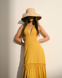 Maxi vestido con lino Lucette