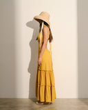 Maxi vestido con lino Lucette