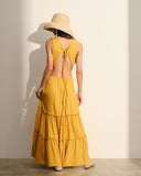 Maxi vestido con lino Lucette