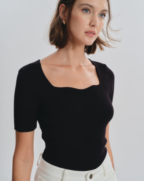 Blusa tejida manga corta Venus Hover