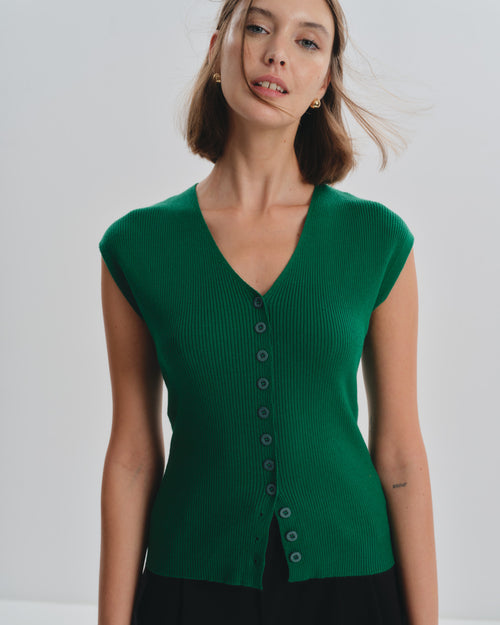 Blusa de Punto con Botones Toscana Hover