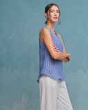 Blusa con lino escote en V Naty