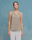 Blusa con lino escote en V Naty