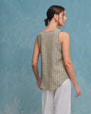 Blusa con lino escote en V Naty