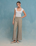 Pantalón con lino corte recto Sahara