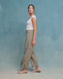 Pantalón con lino corte recto Sahara