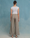 Pantalón con lino corte recto Sahara