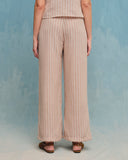 Pantalón con lino corte recto Sahara