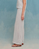 Pantalón con lino corte recto Sahara