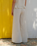 Pantalon con lino corte recto Juliana