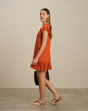 Vestido corto fluido con lino Alba