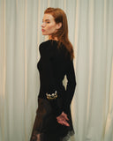 Blusa  de tejido suave manga larga Peonia