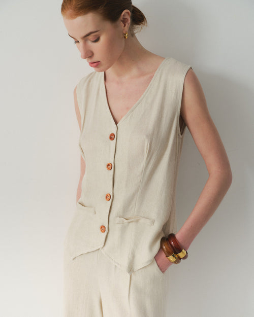 Chaleco con lino Jesica Hover