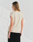 Blusa con lino con nudo Sheila