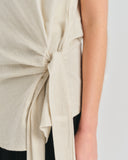 Blusa con lino con nudo Sheila