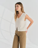 Crop Top sin mangas con lino Viva