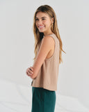 Crop Top sin mangas con lino Viva