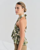 Blusa halter con olanes Cruz