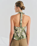 Blusa halter con olanes Cruz