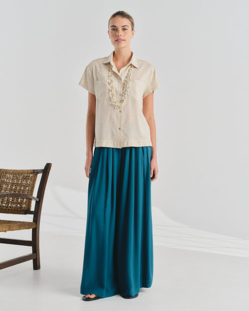 Blusa camisera con Lino Lina