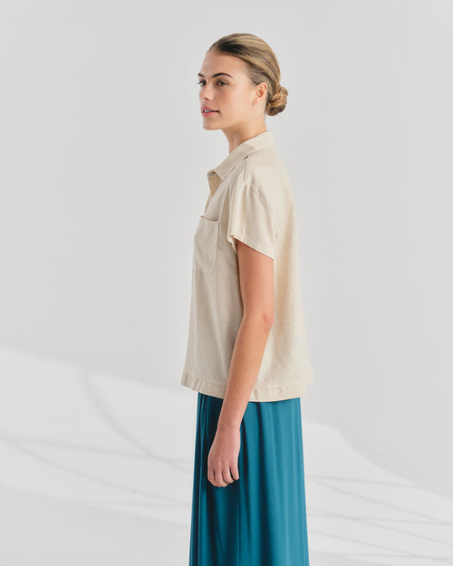 Blusa camisera con Lino Lina Hover