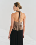 Blusa halter con olanes Alanis