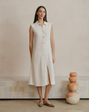 Vestido largo camisero con lino Andrea