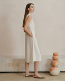 Vestido largo camisero con lino Andrea