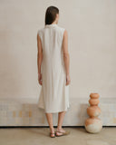 Vestido largo camisero con lino Andrea