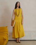 Vestido de lino corte asimetrico Alberta